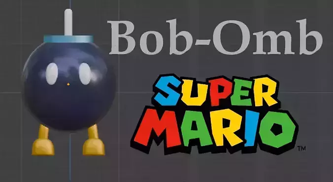 Bob-Omb Super Mario Bros 3D Model