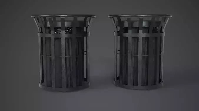 Street Trash Bin 01b