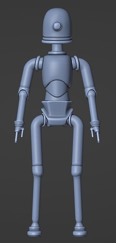 Simple Steampunk Robot 3D model_4