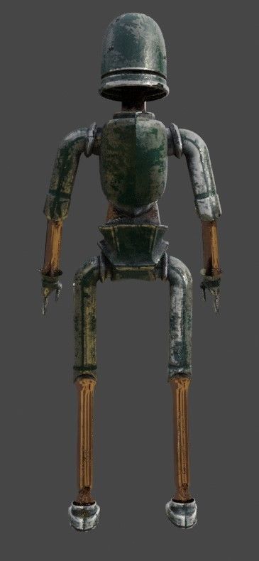 Simple Steampunk Robot 3D model_2