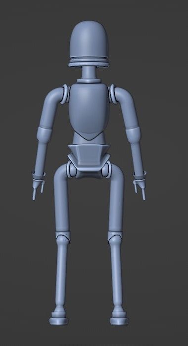 Simple Steampunk Robot 3D model_5