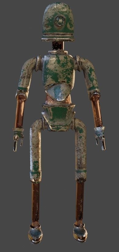 Simple Steampunk Robot 3D model_1
