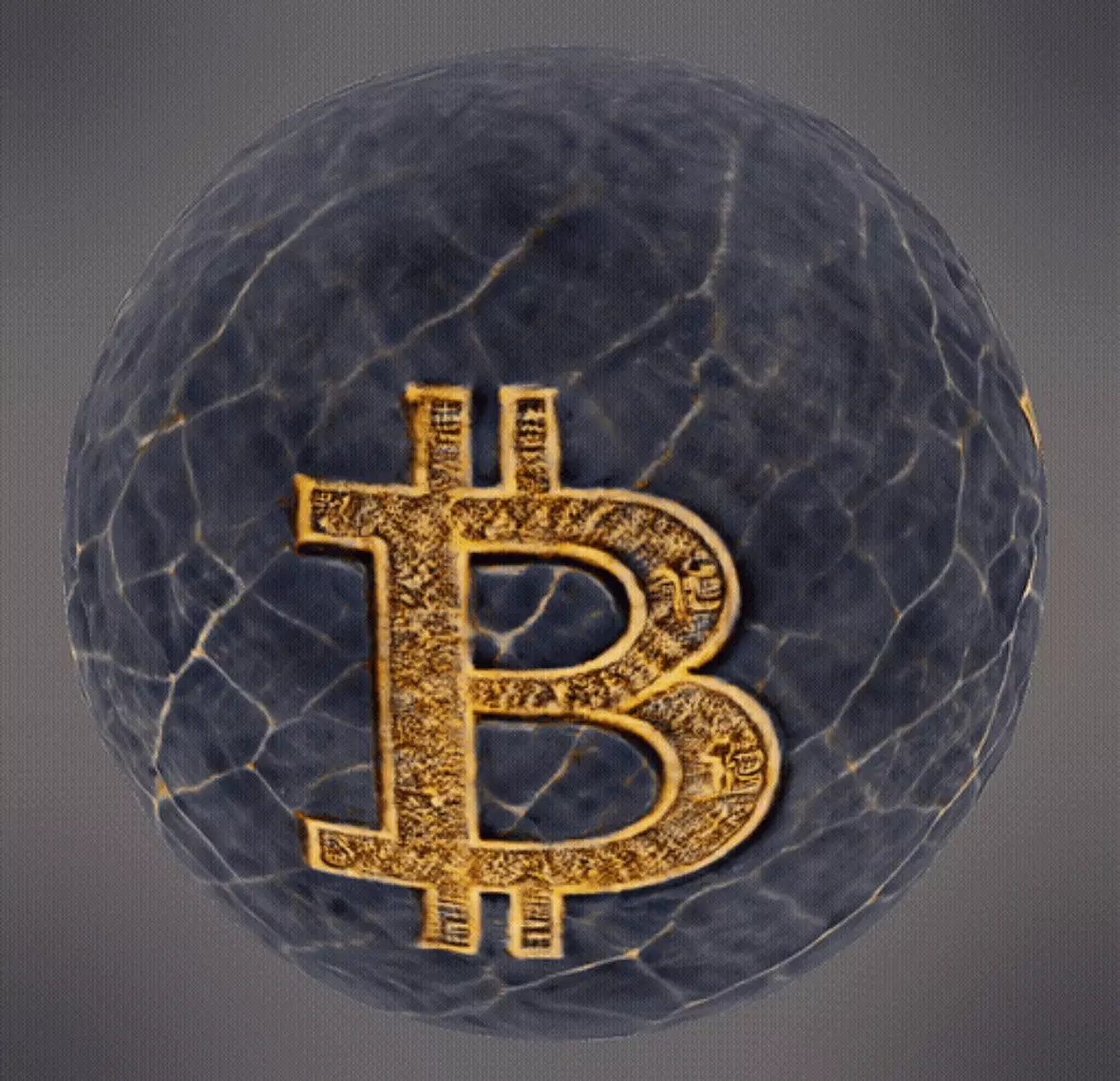 Marble Bitcoin Ball 3D print model_0