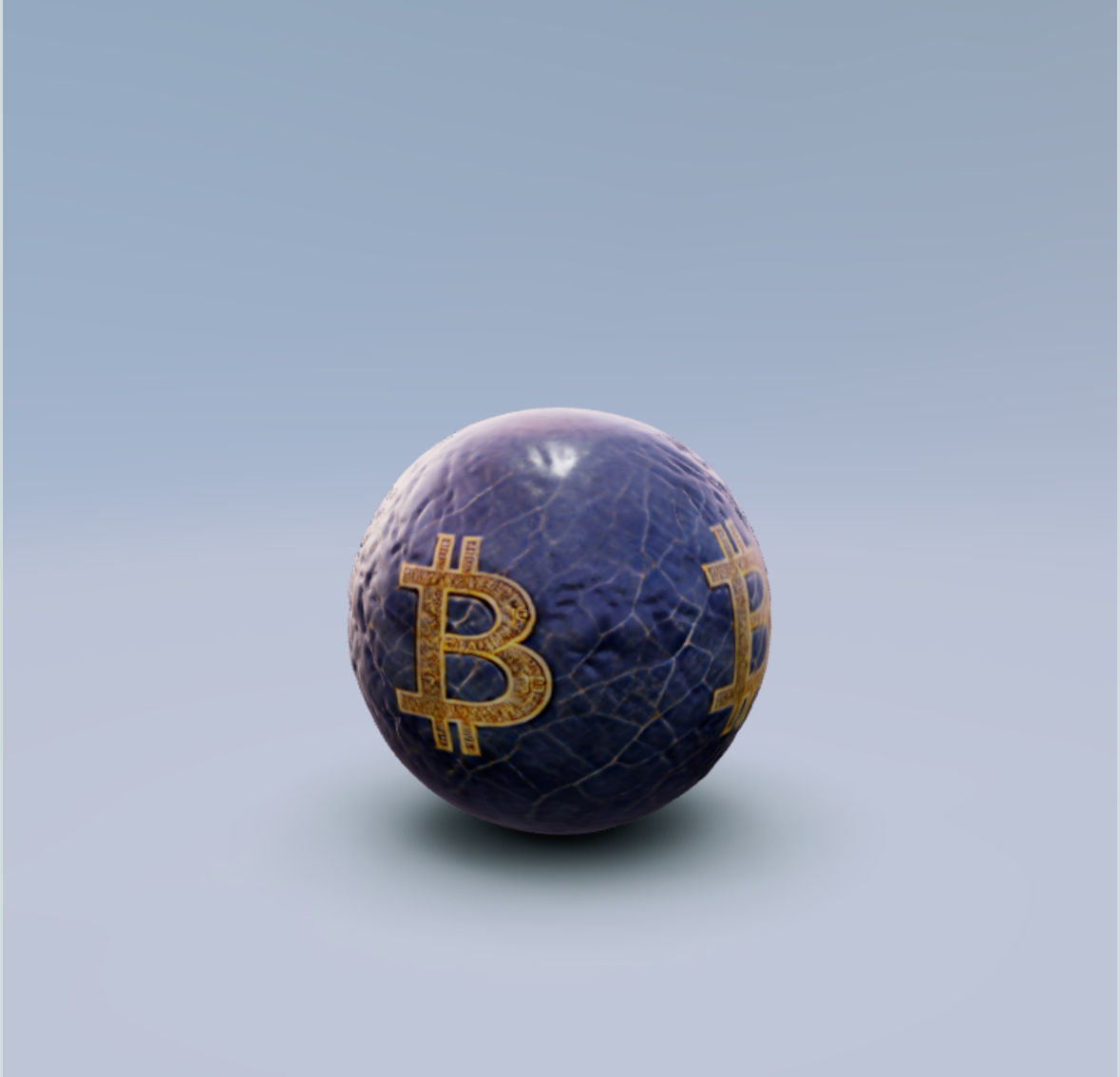 Marble Bitcoin Ball 3D print model_7