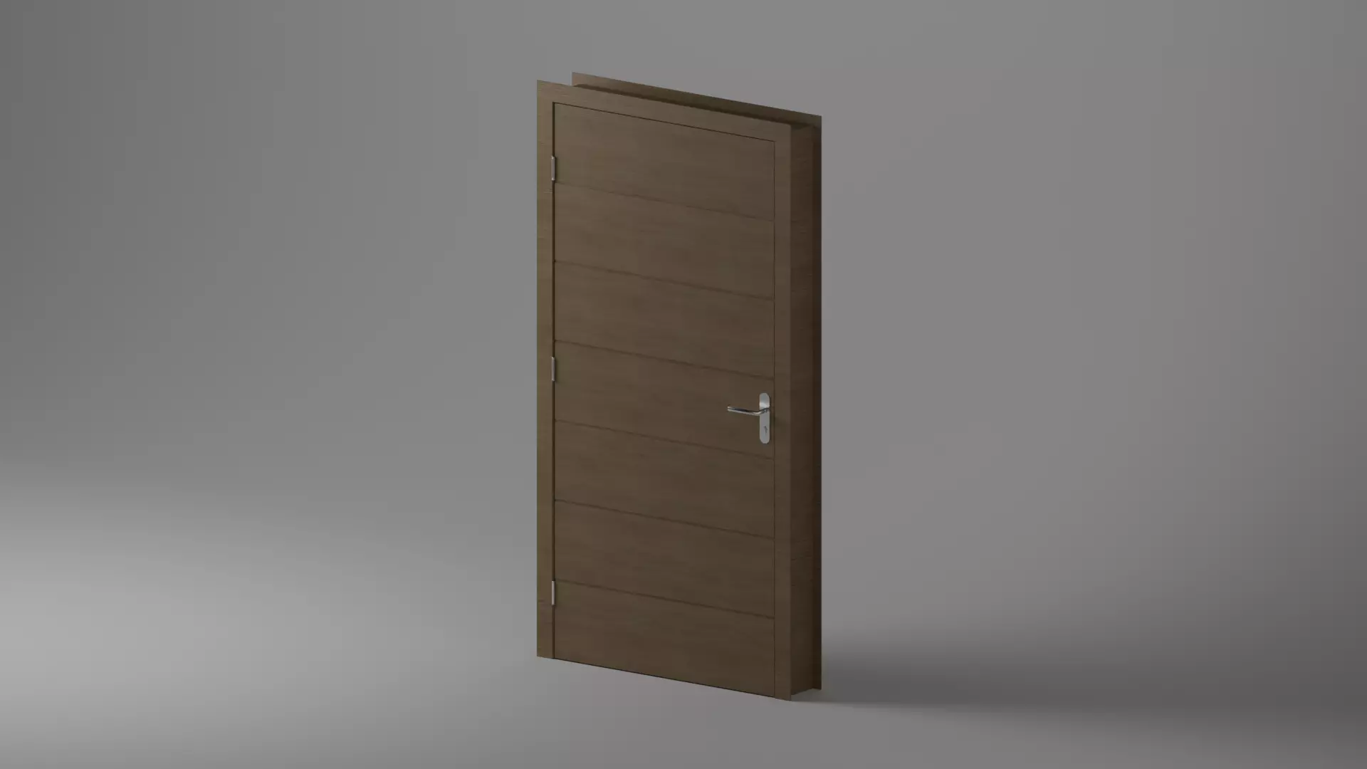 Single Door - Horizontal Lines -12 Handles - Revit 2020  3D model_0