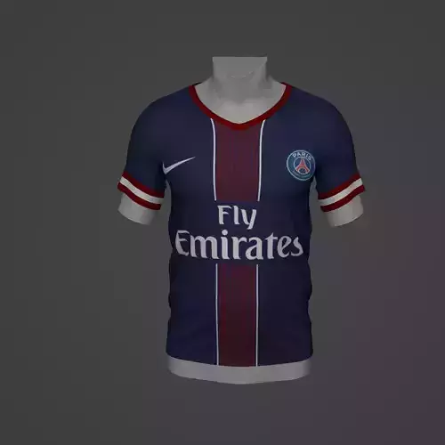 paris Saint-Germain Football Jersey T-Shirt - Soccer Kit Low-poly 3D model