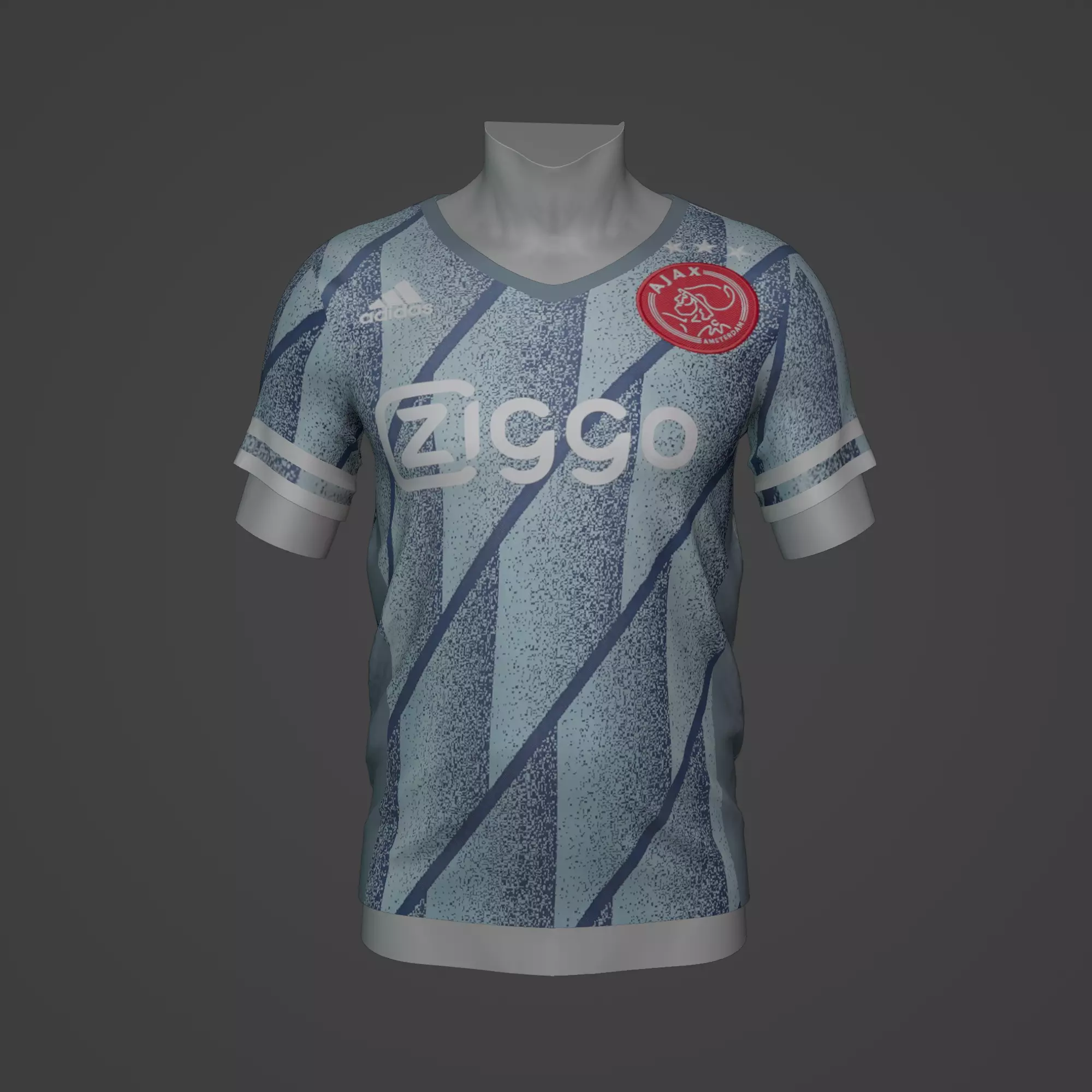 Ajax Football Jersey T-Shirt - Soccer Kit Low-poly 3D model