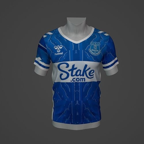 Everton Football Jersey T-Shirt - Soccer Kit Low-poly 3D model