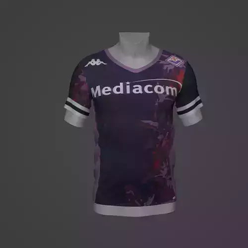 Fiorentina Football Jersey T-Shirt - Soccer Kit Low-poly 3D model