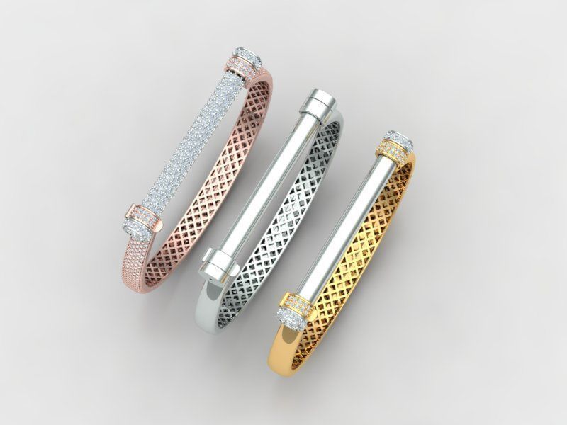 woman bracelet 3D print model_1