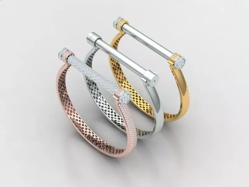 woman bracelet 3D print model_0