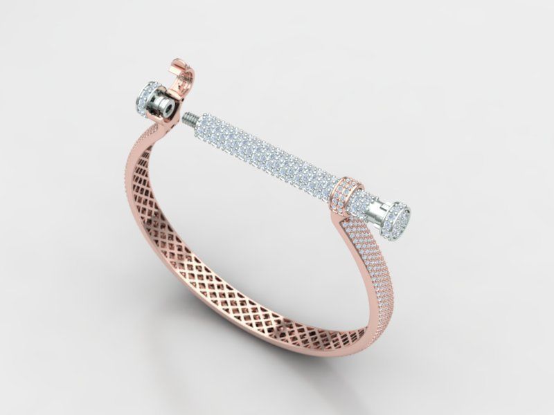 woman bracelet 3D print model_2