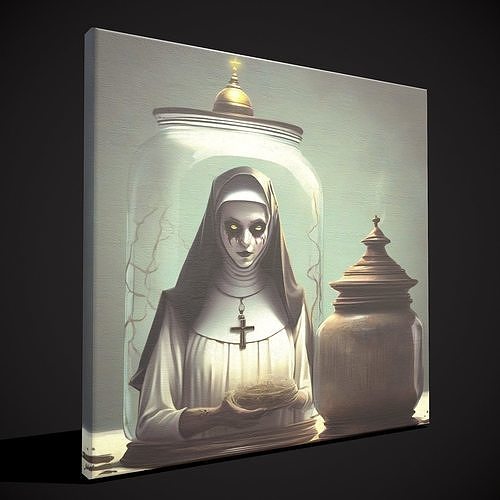 Nun In A Jar Painting Low-poly 3D model