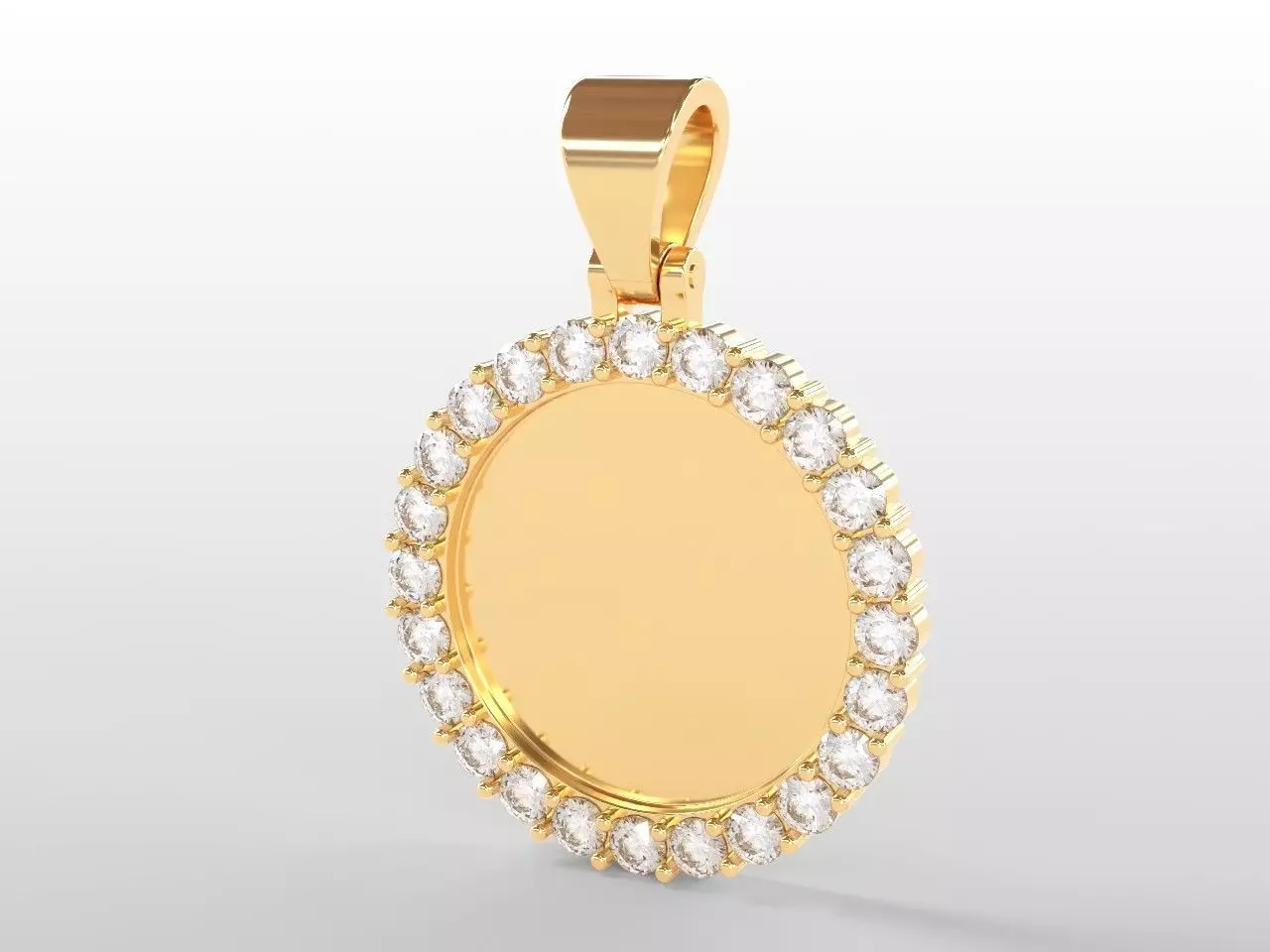 20mm small 3mm diamond photo picture frame pendant 3D print model