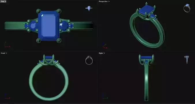 Emerald Diamond Engagement Ring 