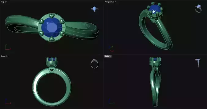 Heart Prong Engagement Ring 