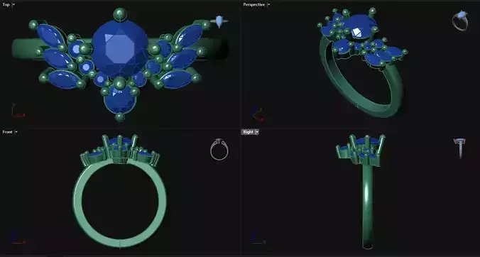 Cluster Engagement Ring