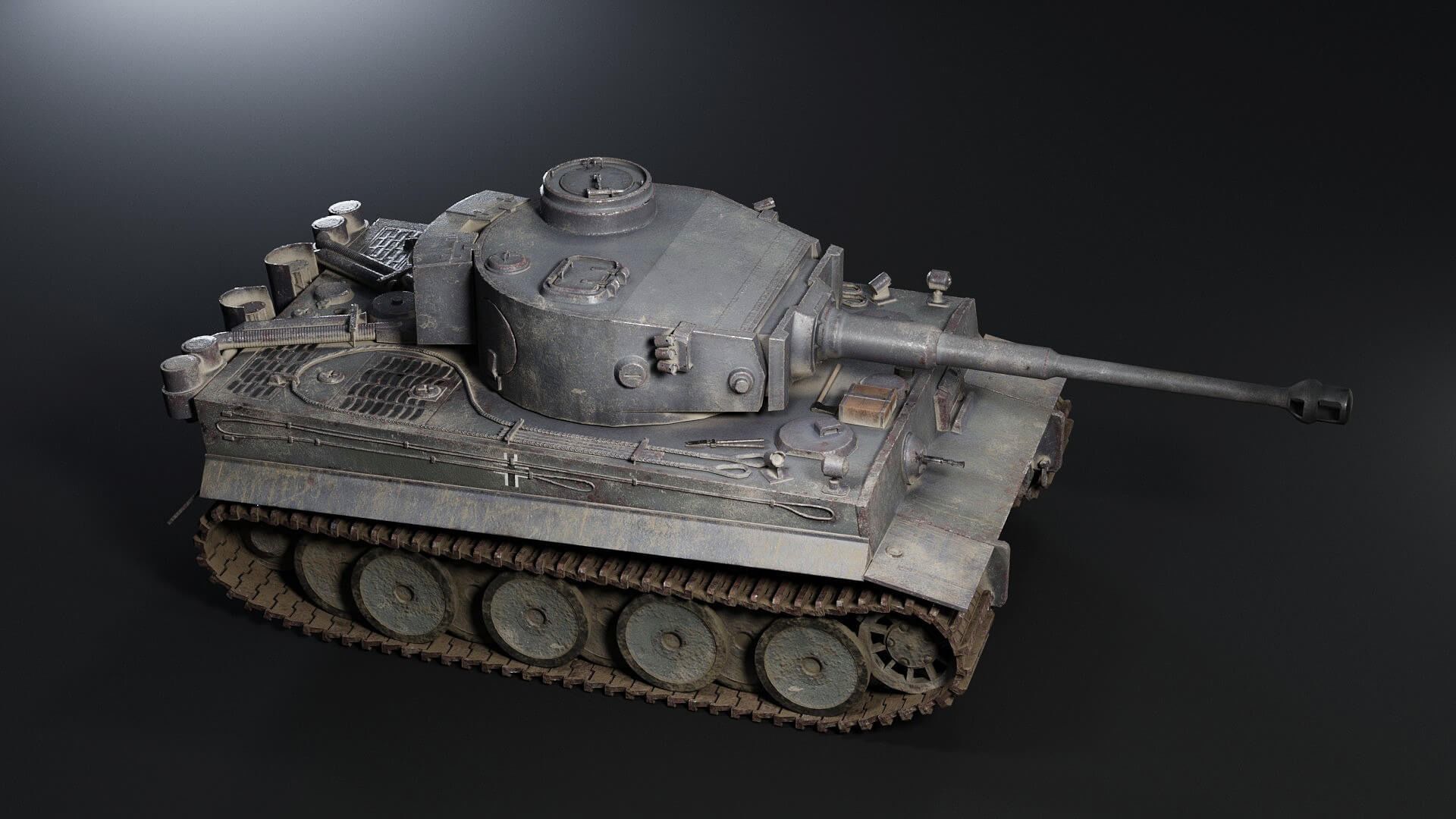 Tiger tank 3D model_4