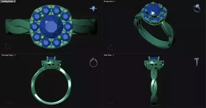 Diamond Round Engagement Ring 