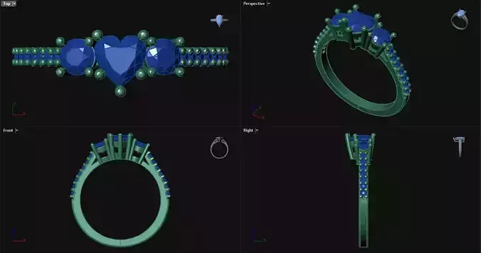 Heart Diamond Engagement Ring 