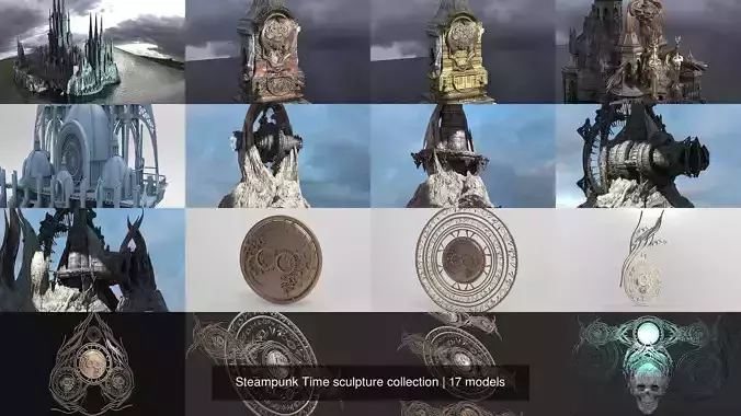 Steampunk Time sculpture collection