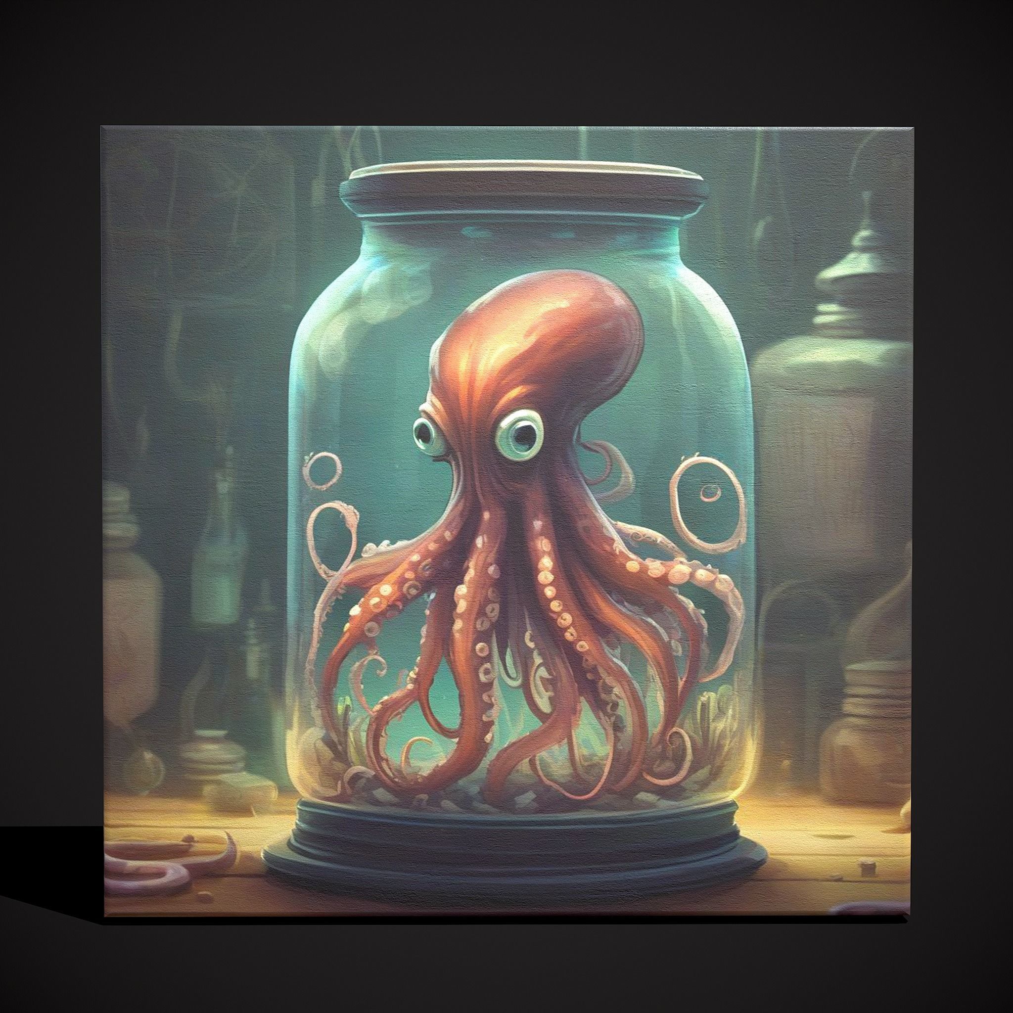 Squid in a Jar Painting Low-poly 3D model_3