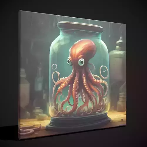 Squid in a Jar Painting