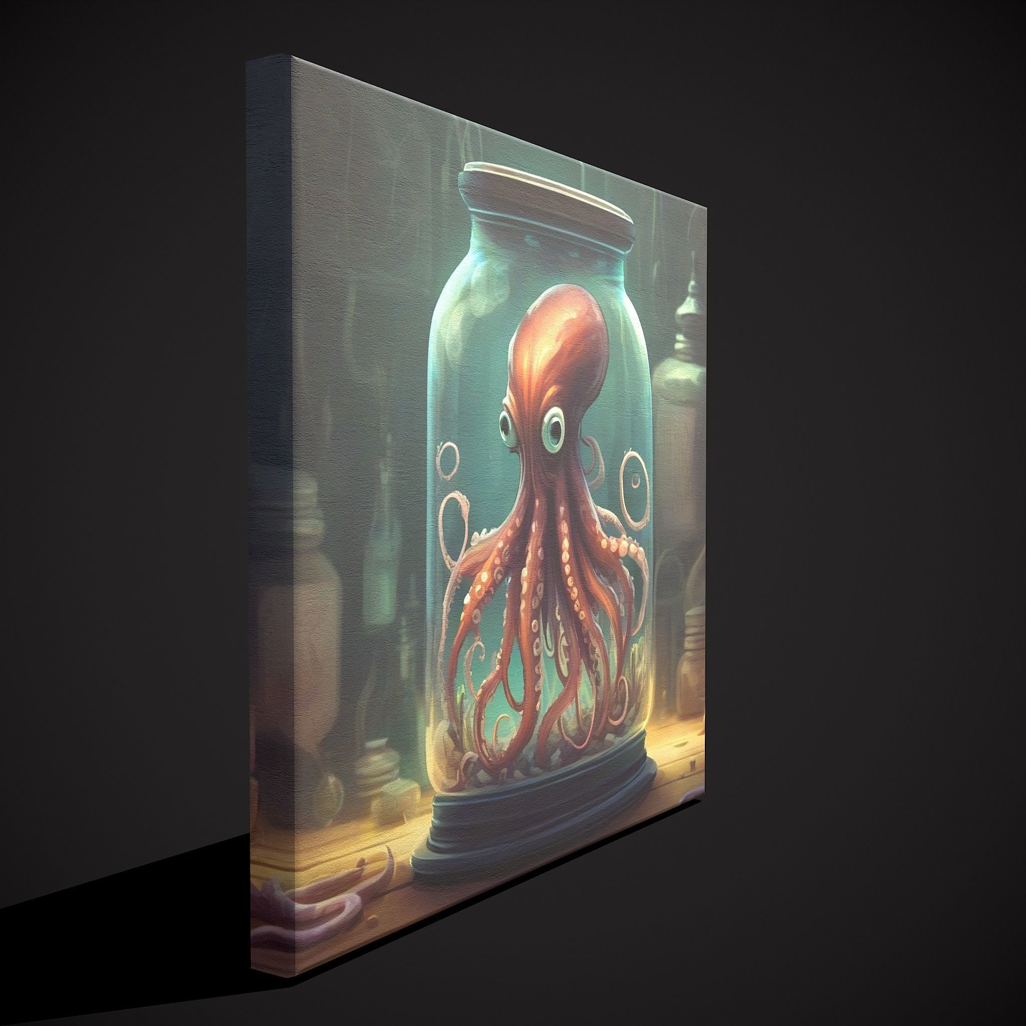 Squid in a Jar Painting Low-poly 3D model_5