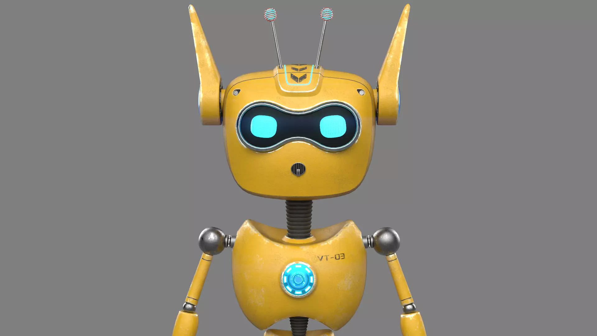 3D Robotic Character ROBO CAT WITHOUT RIG Low-poly 3D model