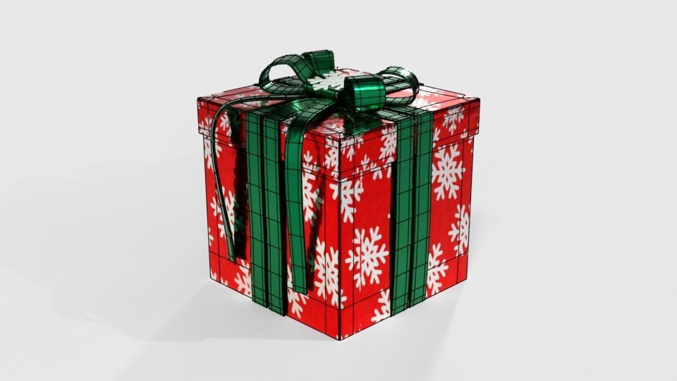 Christmas goods gift packaging 040 Low-poly 3D model_4