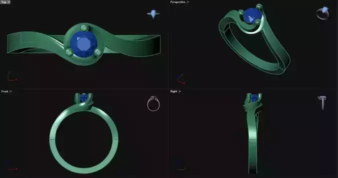 3 Prong Bypass Engagement Ring 