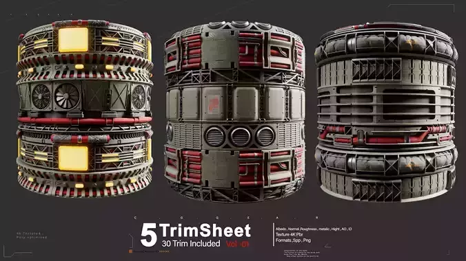 Sci fi Industrial Trimsheet Vol 1 Texture