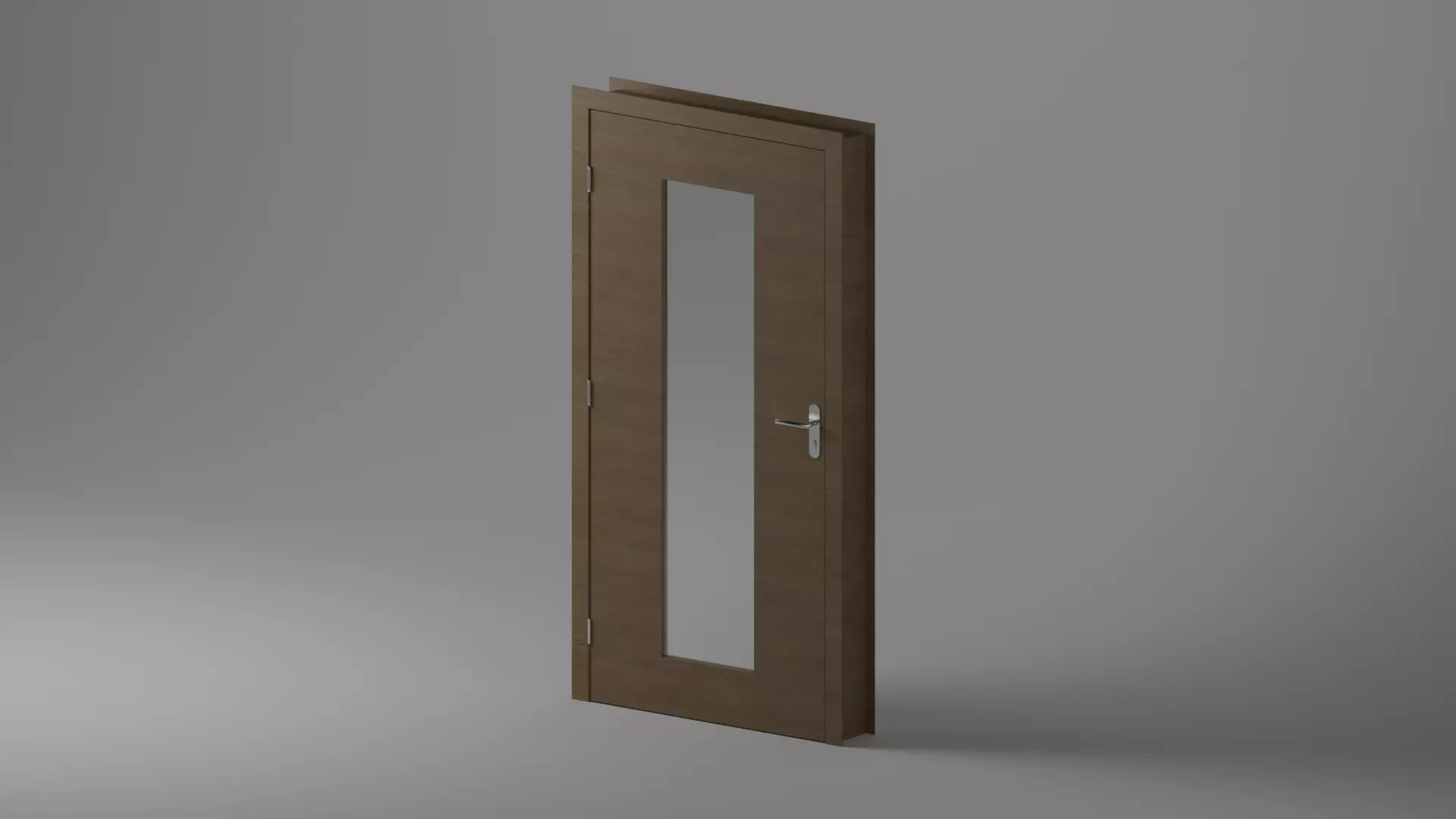 Single Door - Plain with Central Glass - 12 Handles - Revit 2020 3D model_0