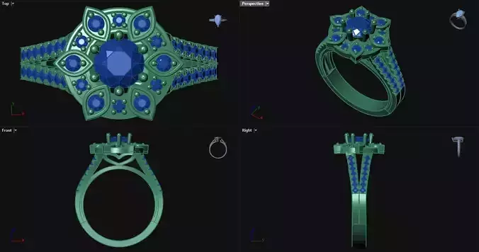 Engagement Ring with Heart Gallery Split Band