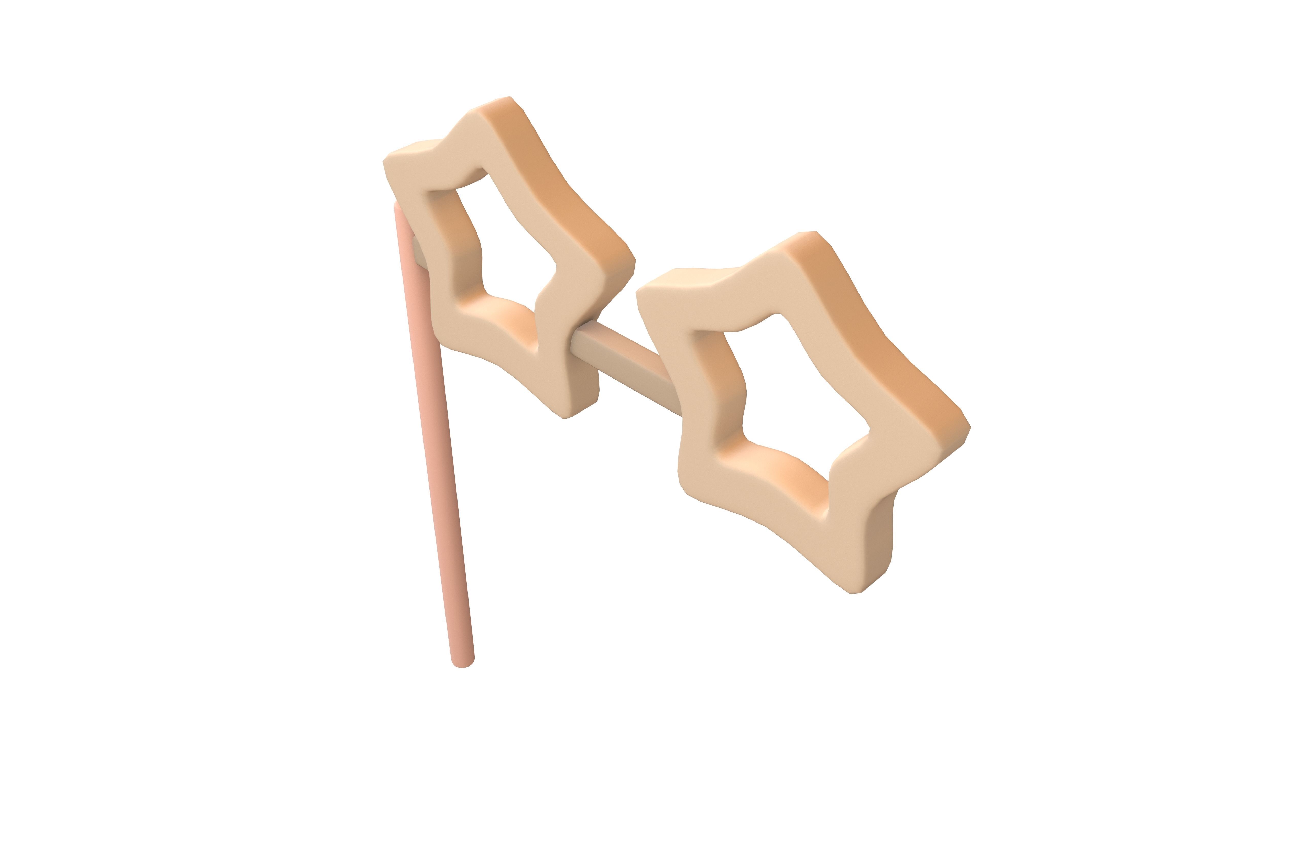 Carnival Mask with Star Shaped v1 002 Low-poly 3D model_3