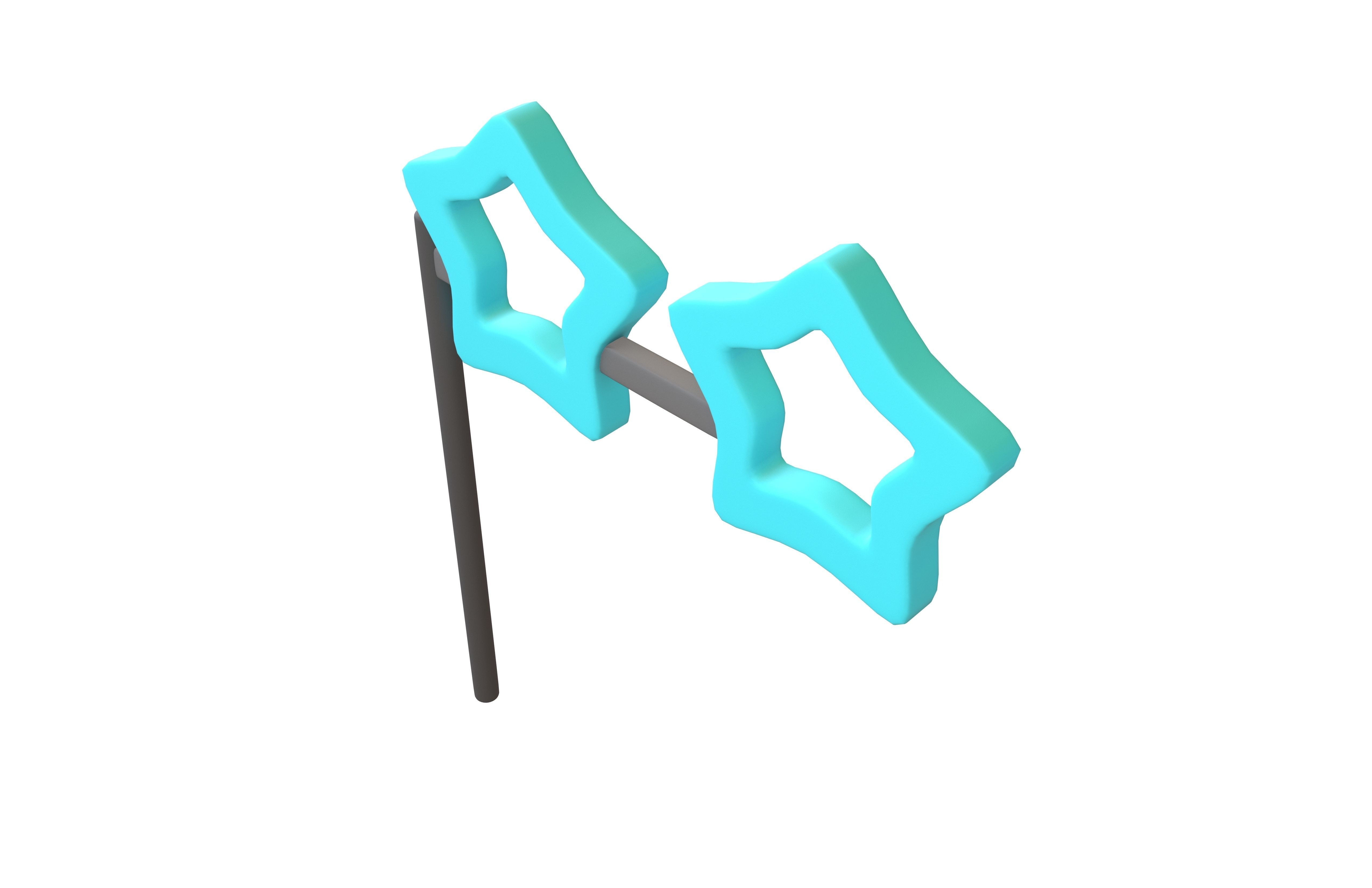 Carnival Mask with Star Shaped v1 003 Low-poly 3D model_3