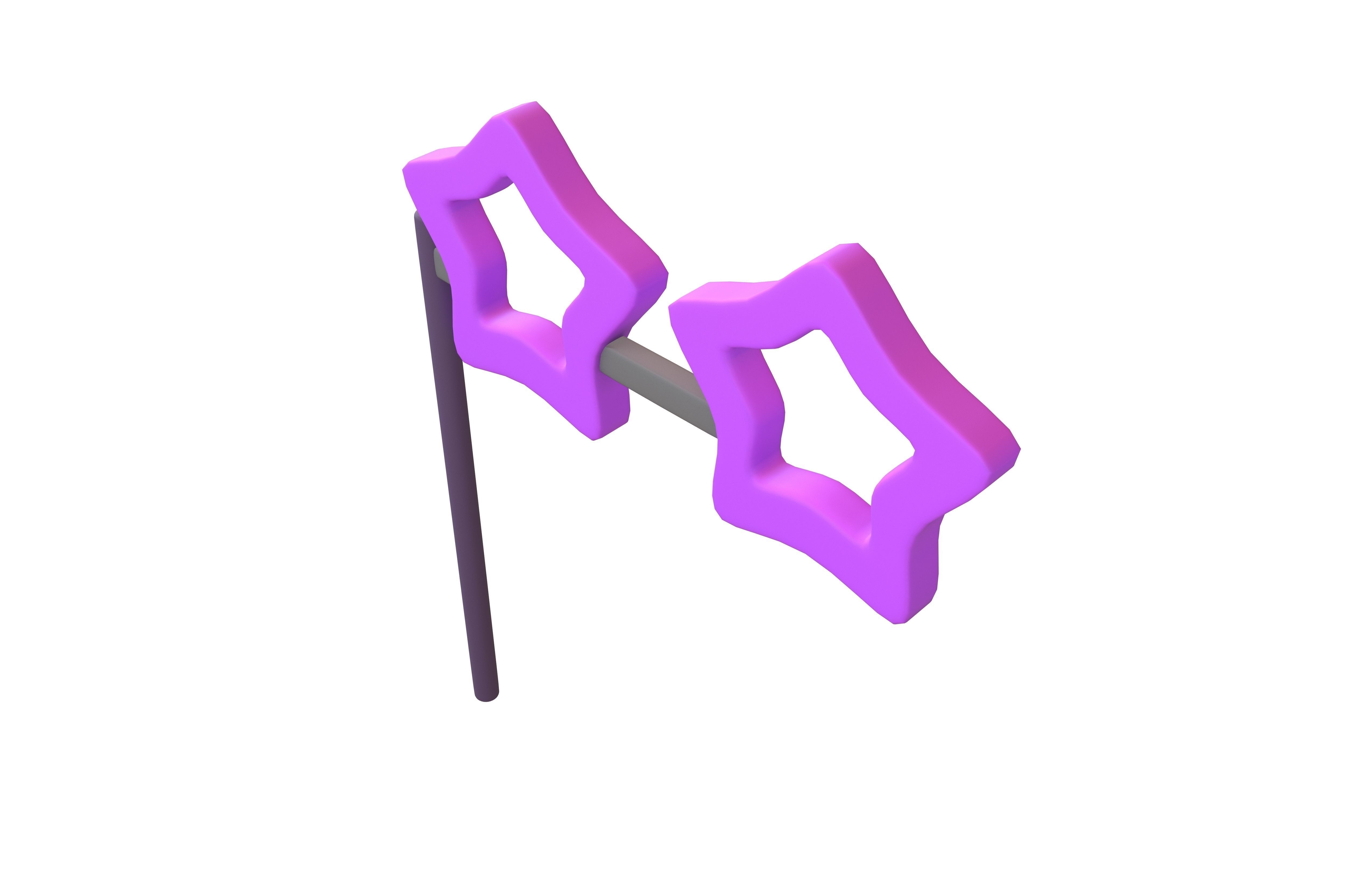 Carnival Mask with Star Shaped v1 006 Low-poly 3D model_1