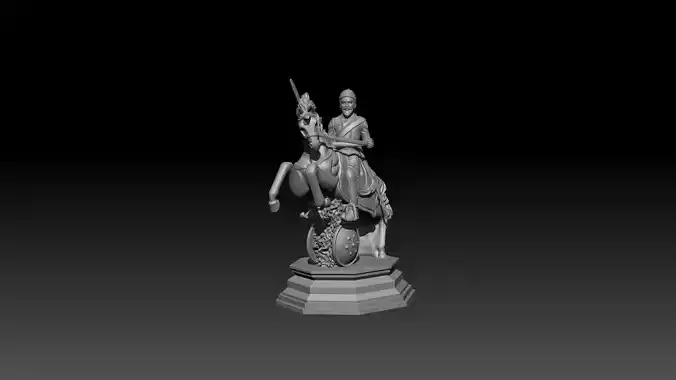 Chhatrapati Shivaji Maharaj 3D sculpture STL for 3D printing 3D print model