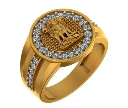 GENTS ASHOKA DIAMOND RING 3D print model
