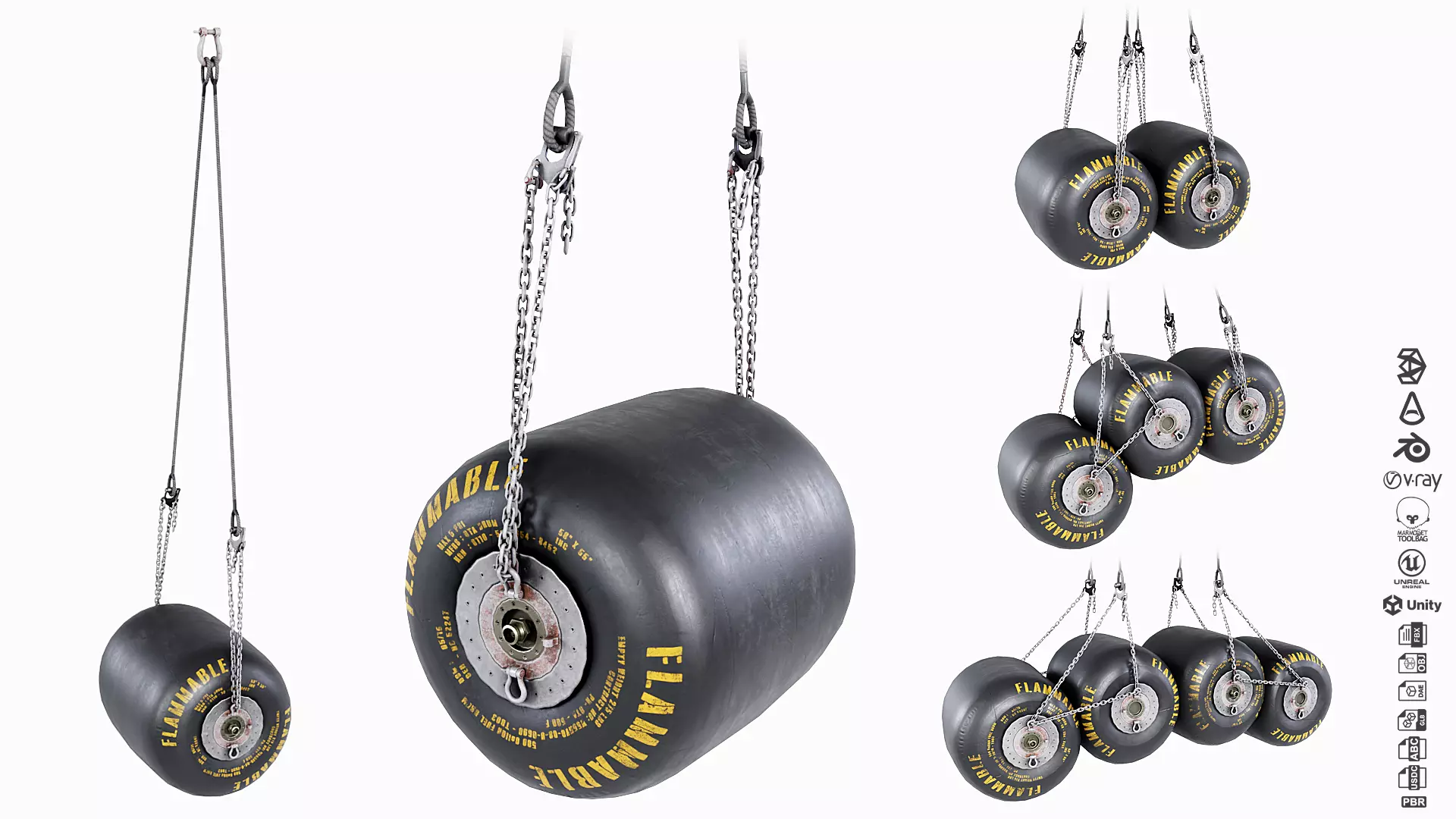 Fuel Blivet Low-poly 3D model