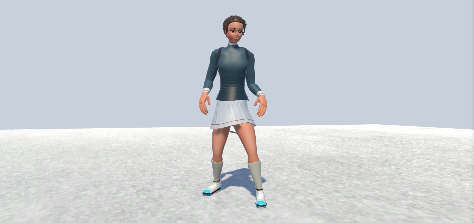 Cyclist female avatar 1 Low-poly 3D model_4
