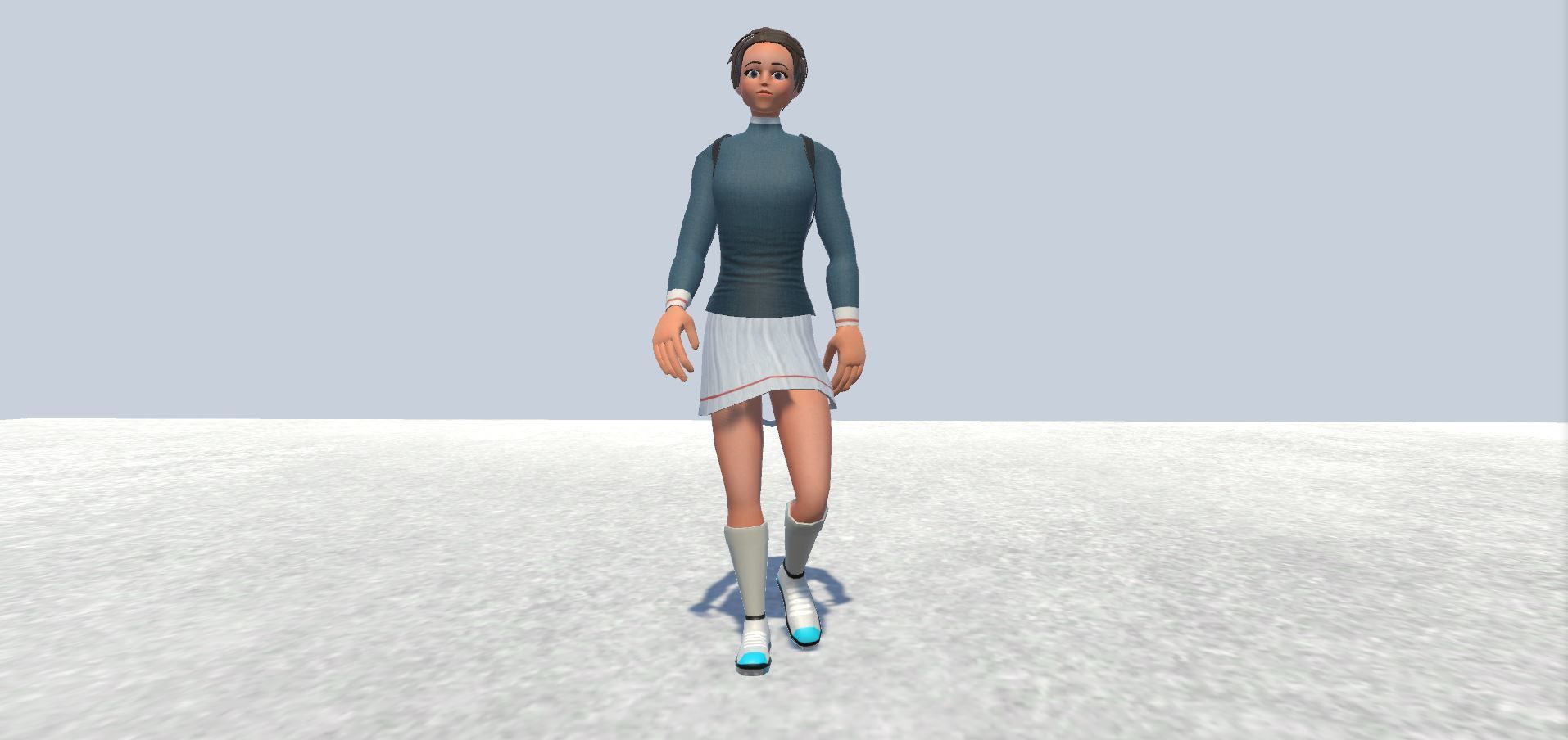 Cyclist female avatar 1 Low-poly 3D model_8