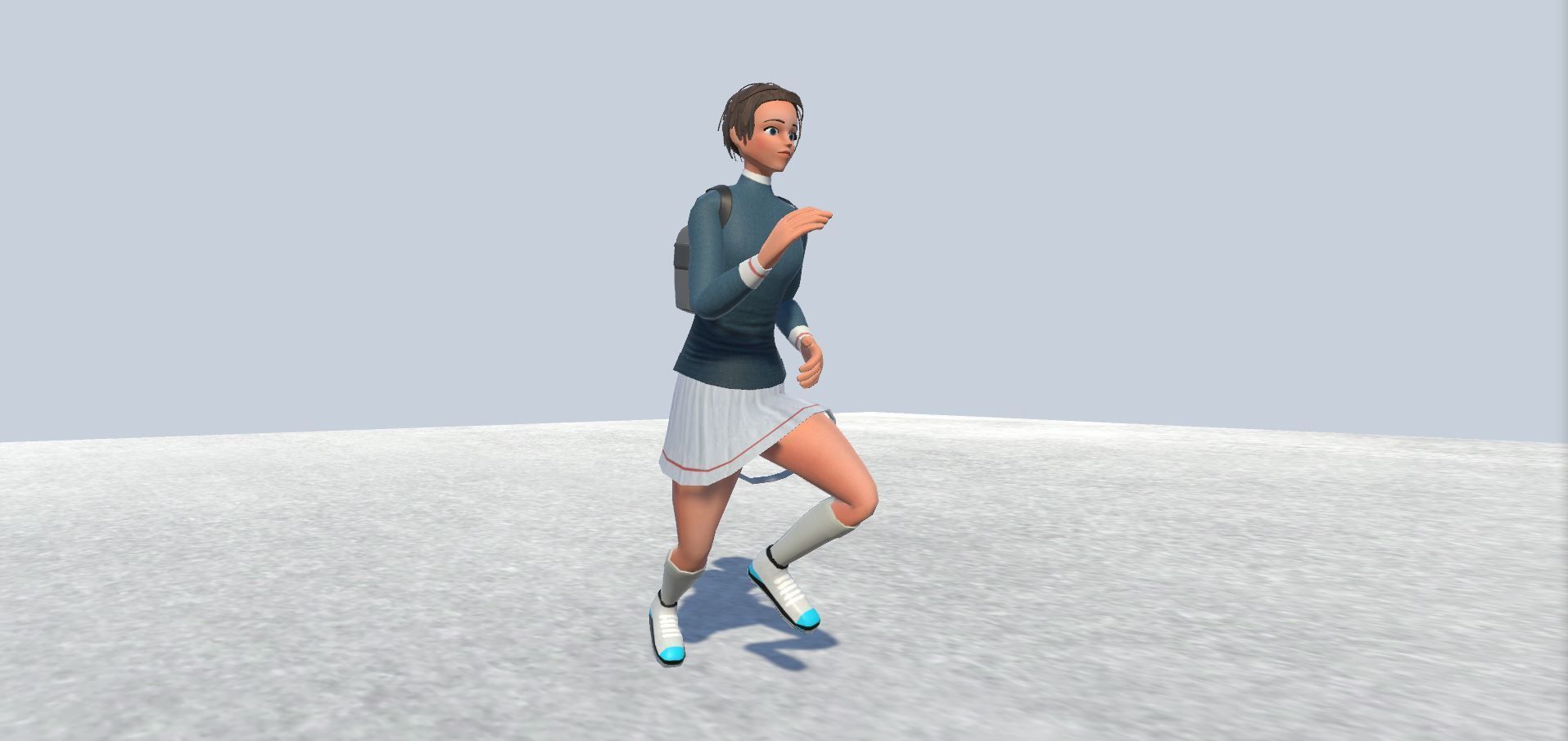 Cyclist female avatar 1 Low-poly 3D model_10