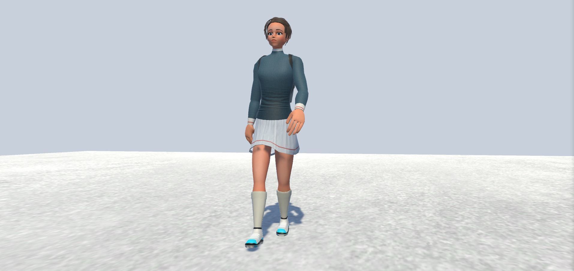 Cyclist female avatar 1 Low-poly 3D model_2
