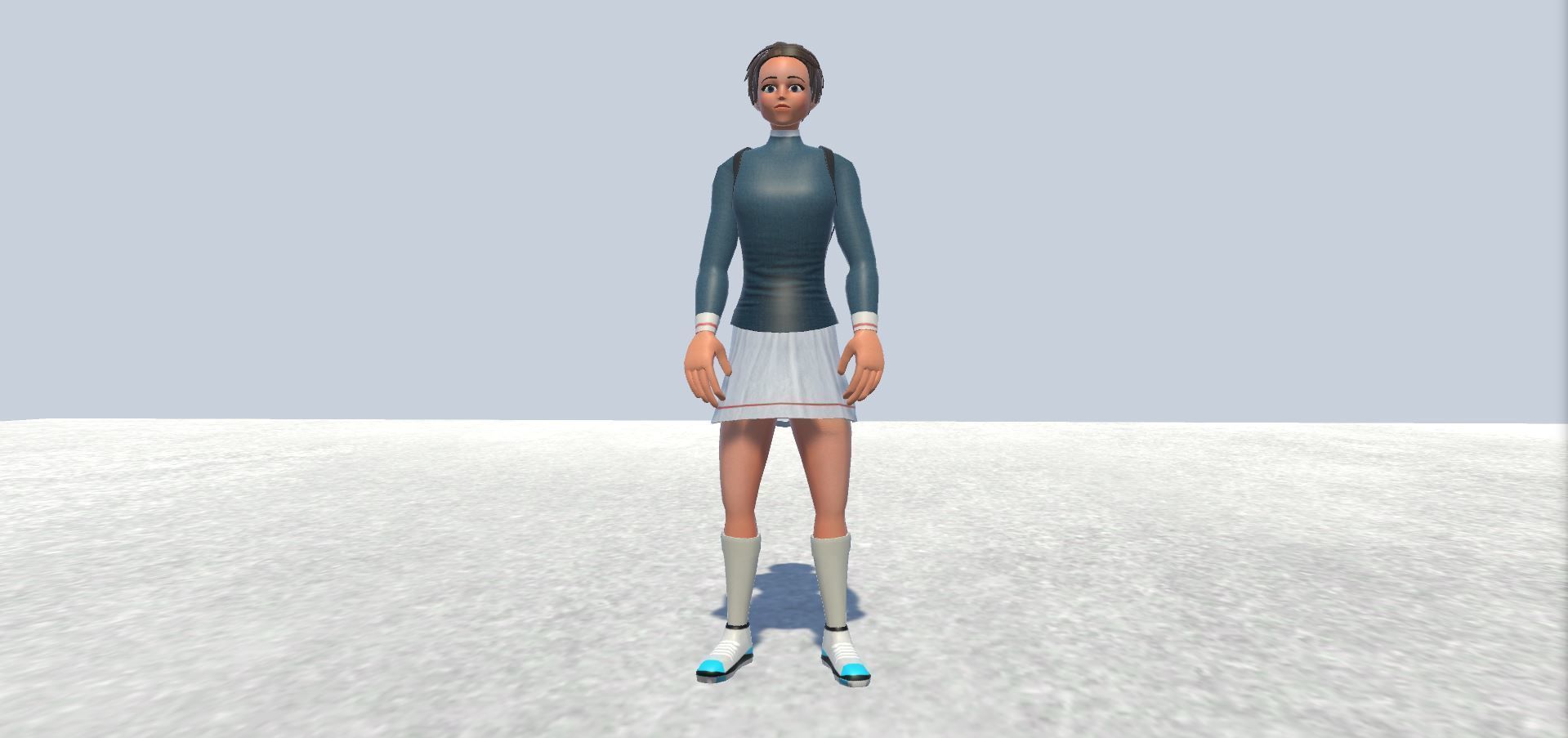 Cyclist female avatar 1 Low-poly 3D model_6