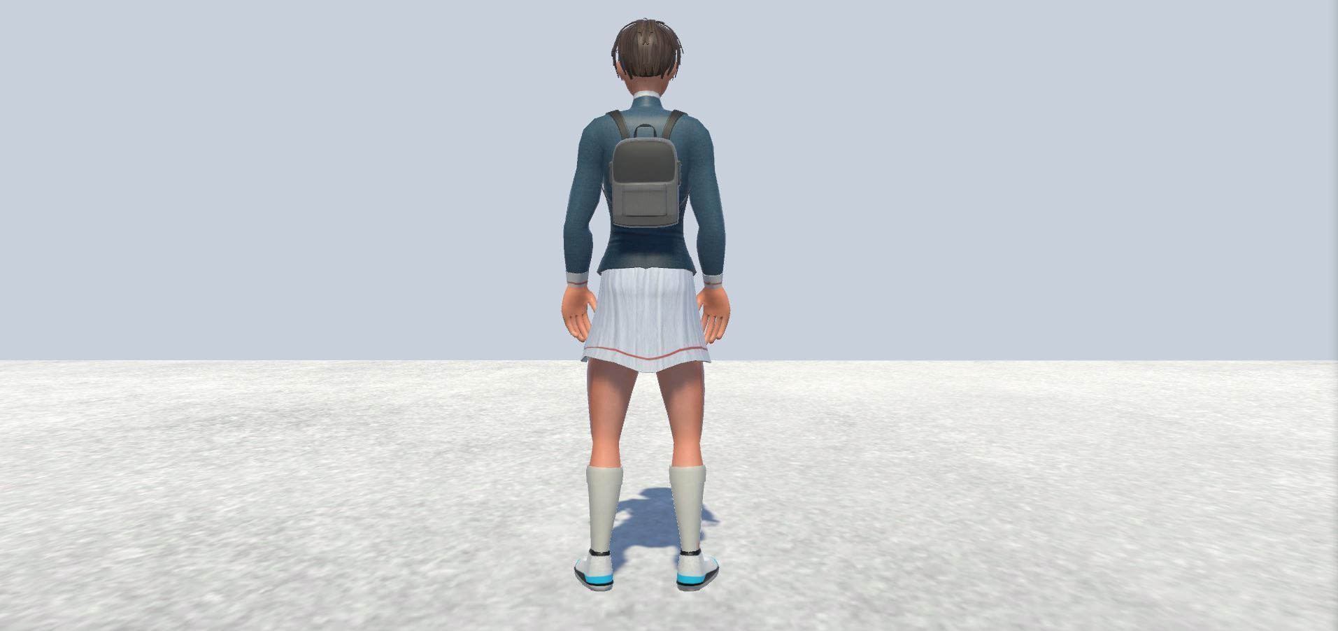 Cyclist female avatar 1 Low-poly 3D model_5