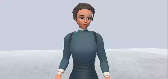 Cyclist female avatar 1 Low-poly 3D model
