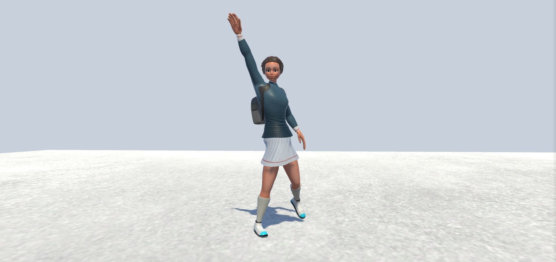 Cyclist female avatar 1 Low-poly 3D model_3