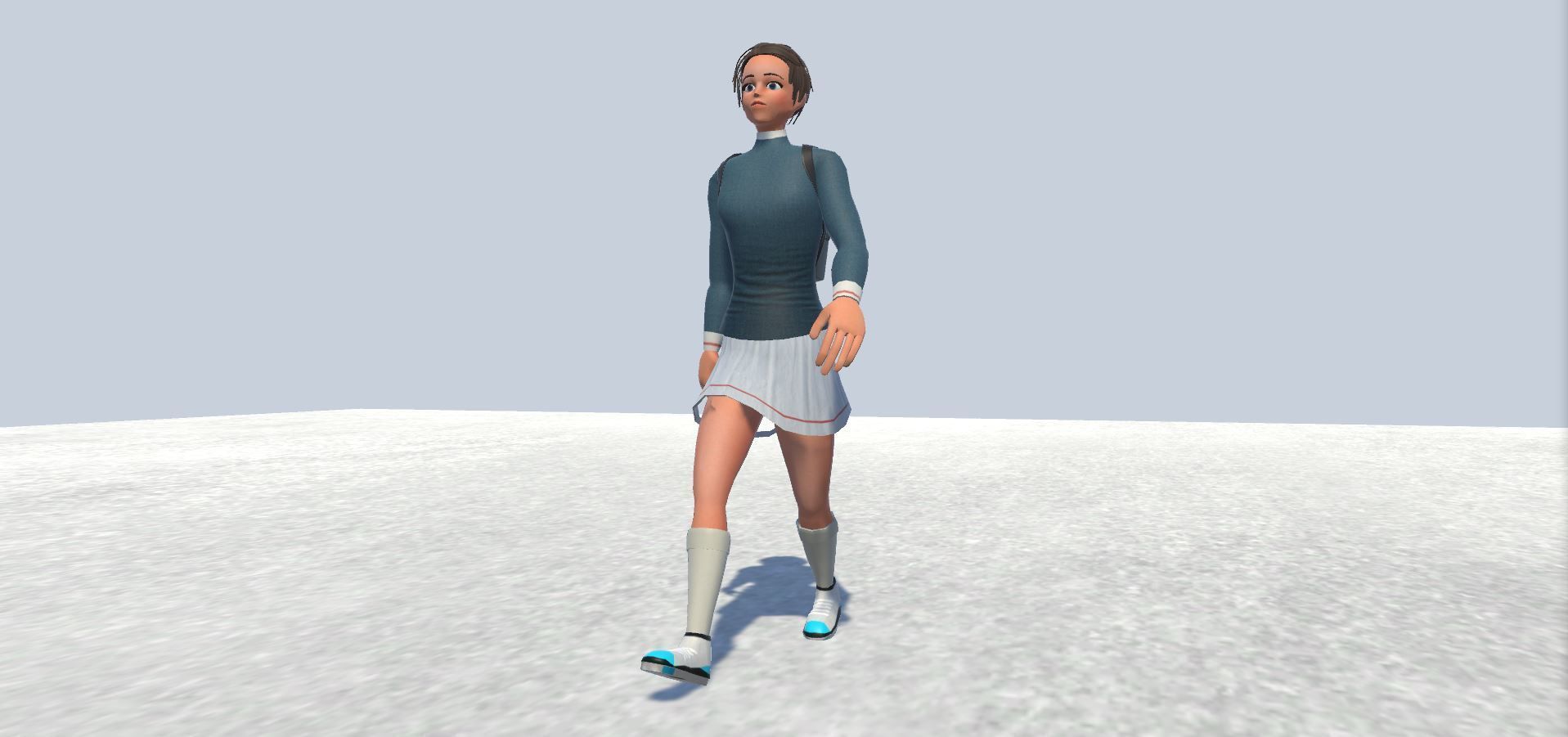 Cyclist female avatar 1 Low-poly 3D model_7
