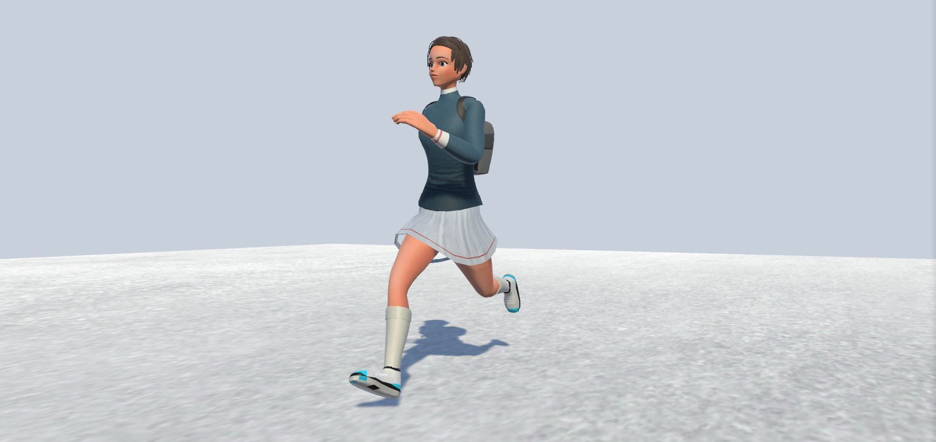 Cyclist female avatar 1 Low-poly 3D model_12